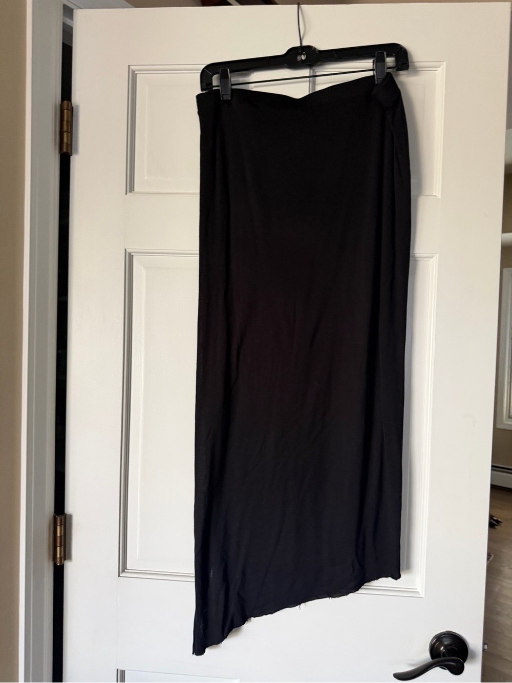 Helmut Lang Black Asymmetric Maxi Skirt